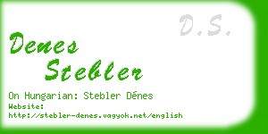denes stebler business card